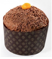 Panettone mit Birne und Bitterschokolade