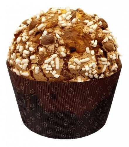 Klassicher Panettone mit Rosinen und kandierte Frucht